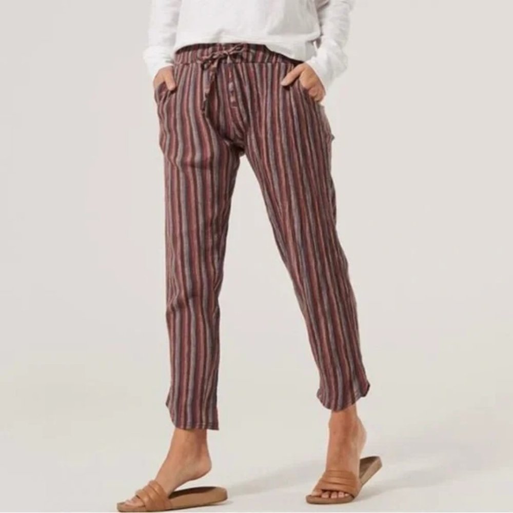 Pact Organic Cotton Striped Lounge Pants Sz Small